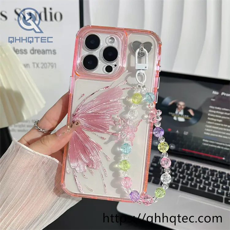 fantasy butterfly transparent 360 case with