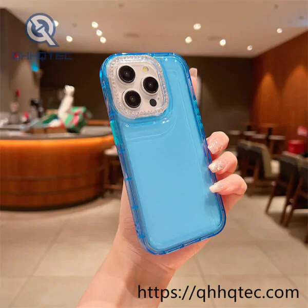 transparent large hole diamond bubble phone case