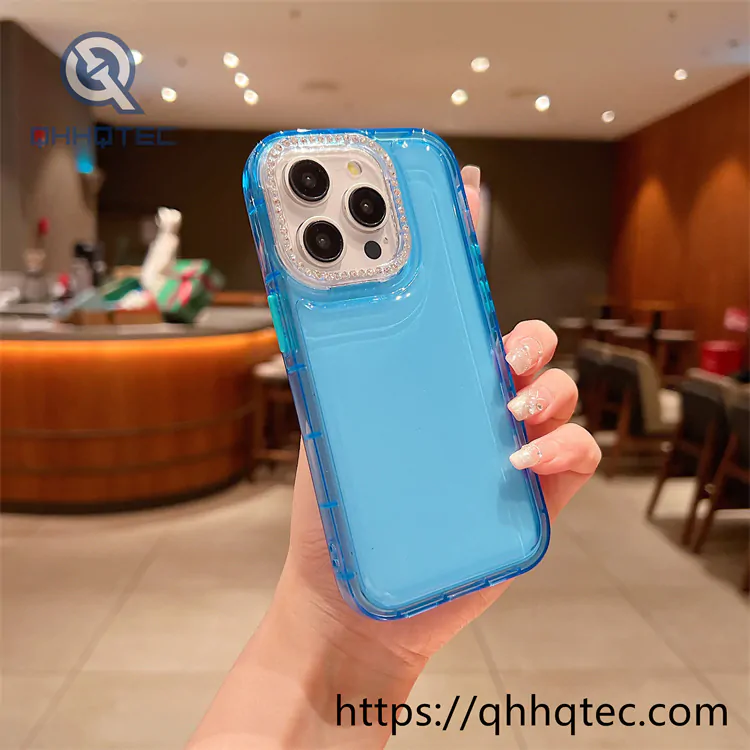 transparent large hole diamond bubble phone case