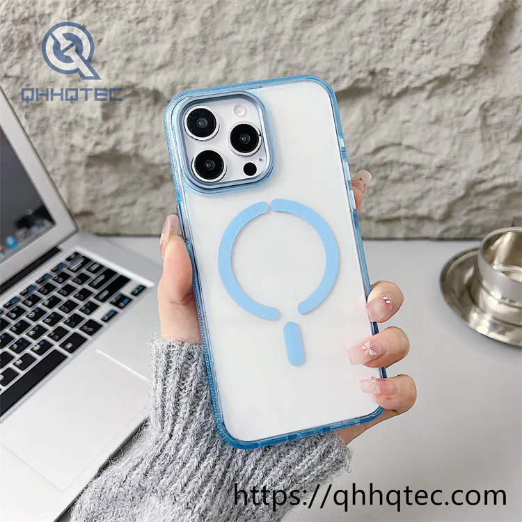 high transparency acrylic split magnetic mobile phone case
