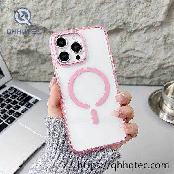 high transparency acrylic split magnetic mobile phone case