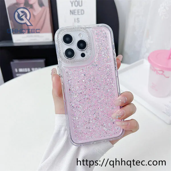 dripping full sequin glitter transparent case