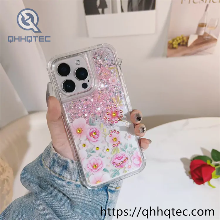 diamond pattern 3 in 1 mobile phone case
