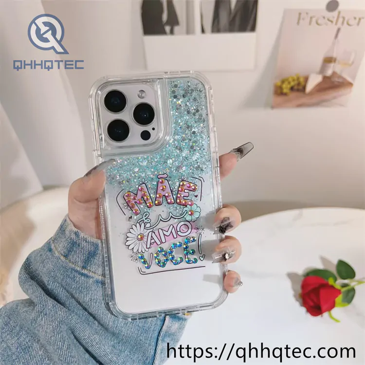 diamond pattern 3 in 1 mobile phone case