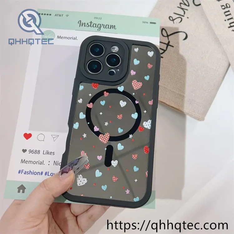 painted flower pattern 2 in 1 magnetic phone case