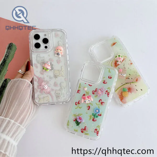 colorful painted glue three in one mobile phone case