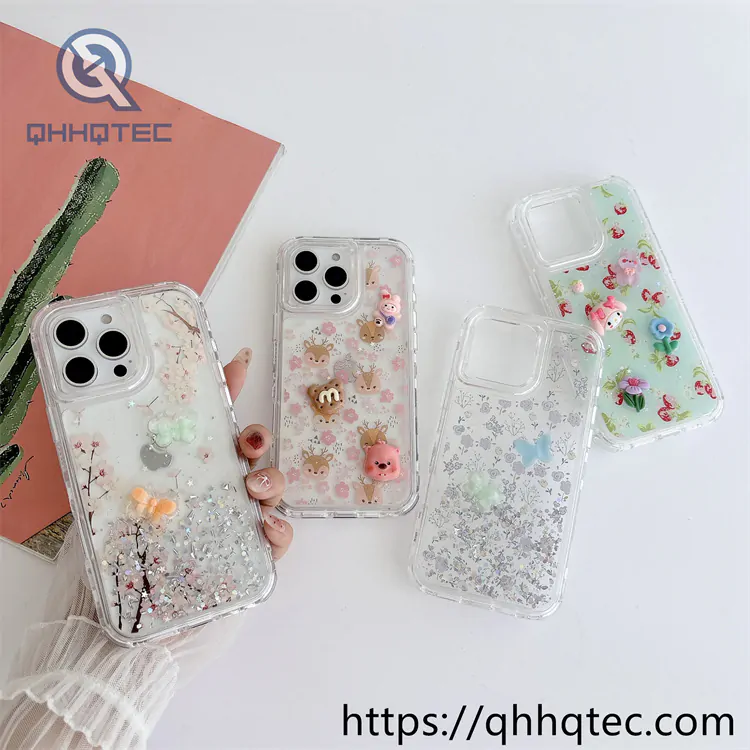 colorful painted glue three in one mobile phone case