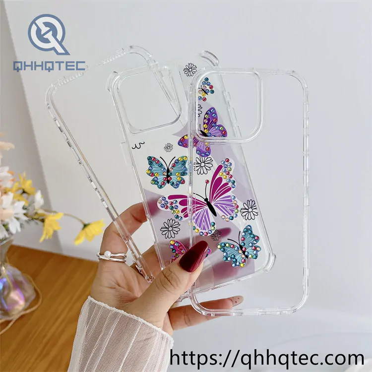 varnished diamond dot shadow painting three in one mobile phone case