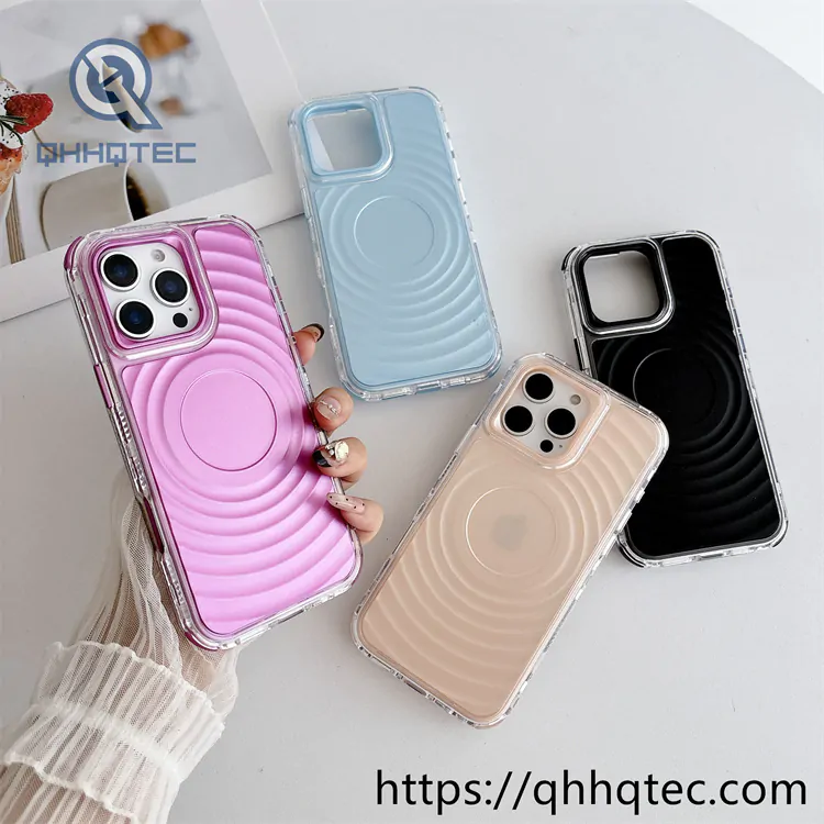 transparent pc material corrugated metal paint spray mobile phone case