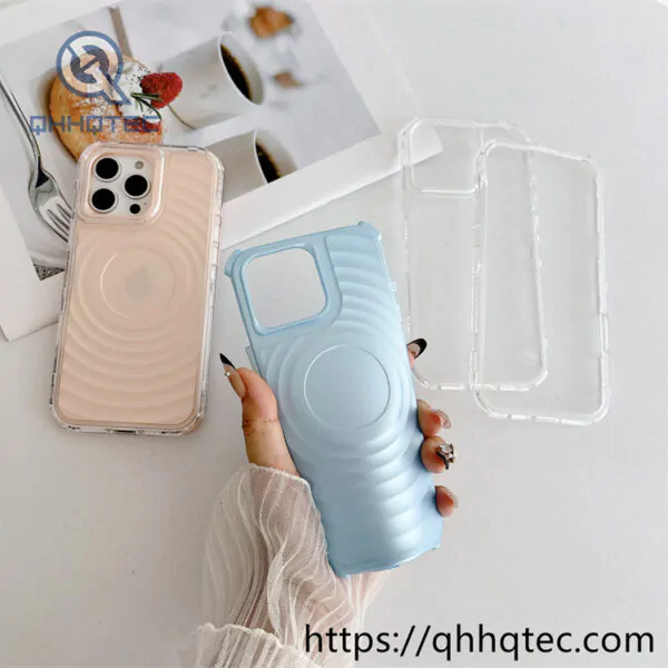 transparent pc material corrugated metal paint spray mobile phone case