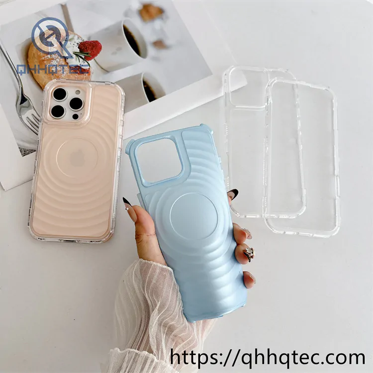 transparent pc material corrugated metal paint spray mobile phone case
