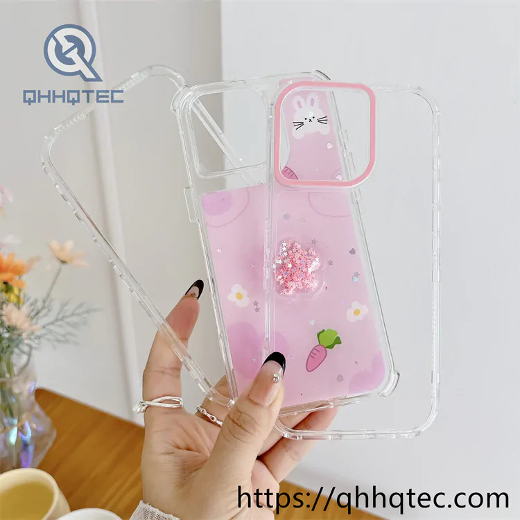 cute painted glue glitter pattern phone case
