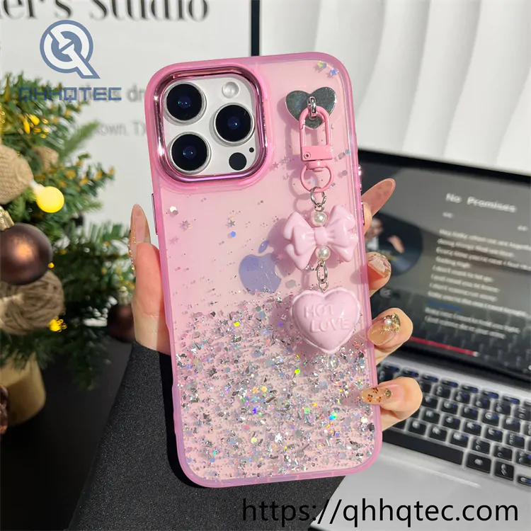 sequins gradient transparent 2 in 1 case