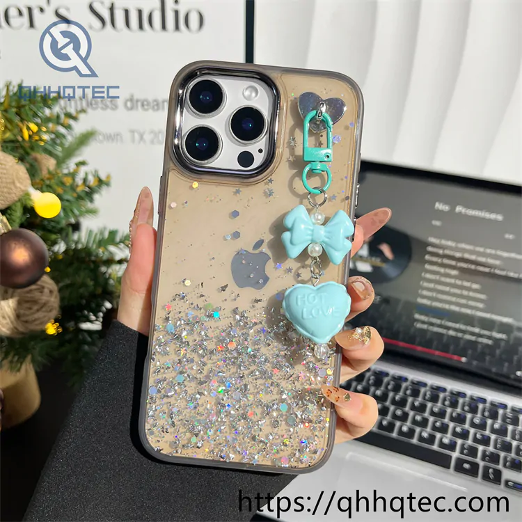 sequins gradient transparent 2 in 1 case
