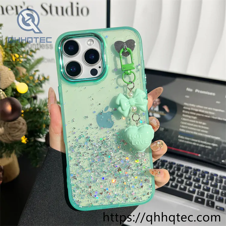 sequins gradient transparent 2 in 1 case