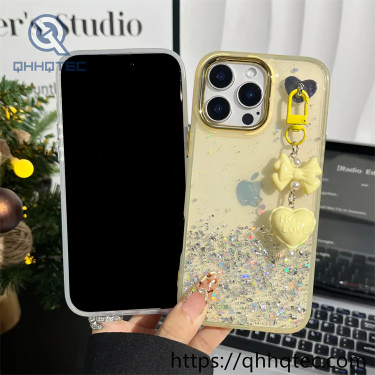 sequins gradient transparent 2 in 1 case