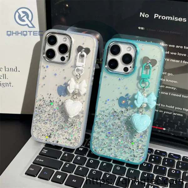 sequins gradient transparent 2 in 1 case