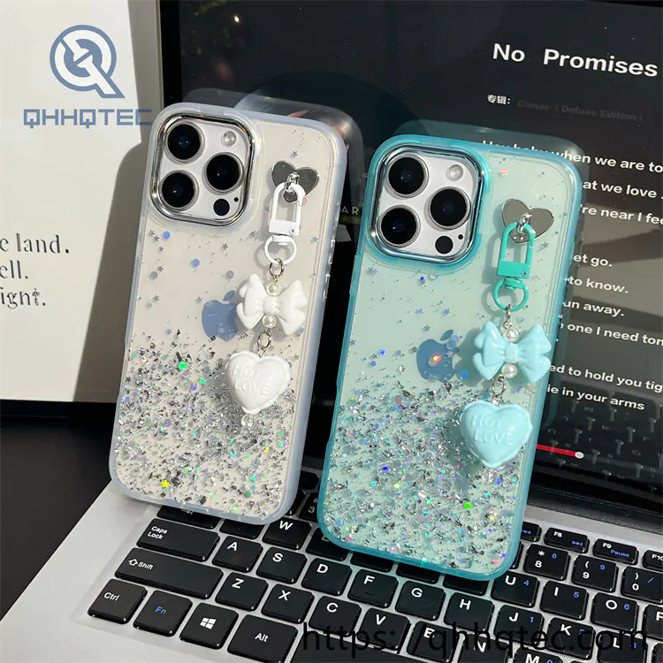 sequins gradient transparent 2 in 1 case