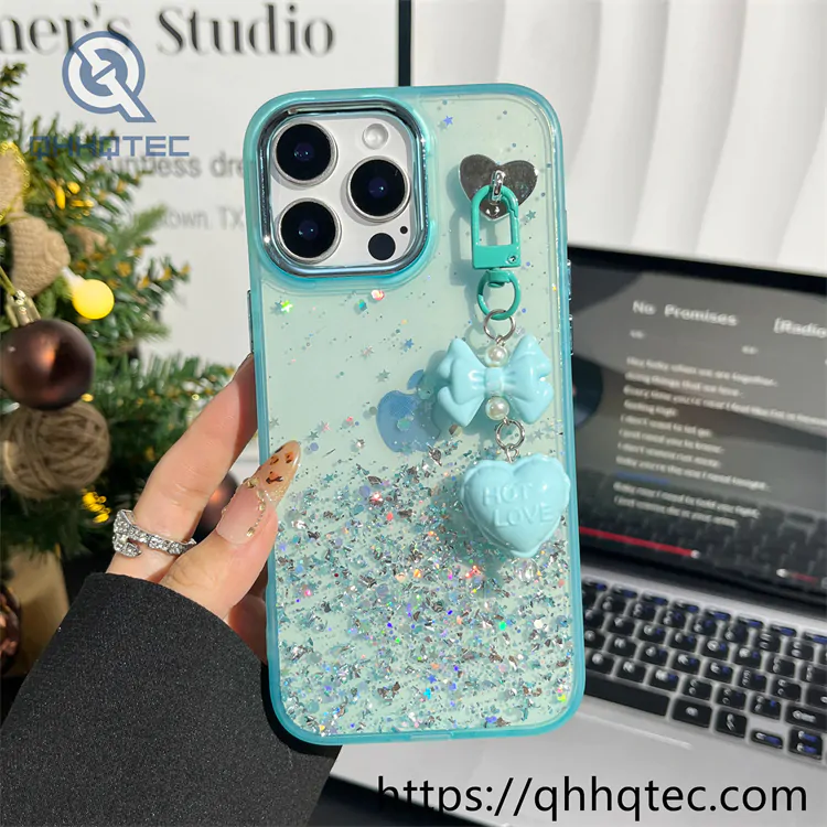 sequins gradient transparent 2 in 1 case