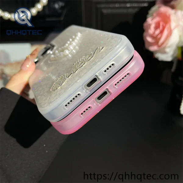 pearl love 2 in 1 full glitter phone case