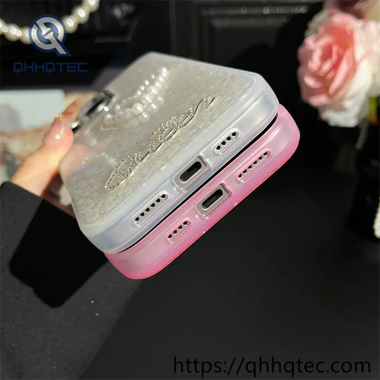 pearl love 2 in 1 full glitter phone case