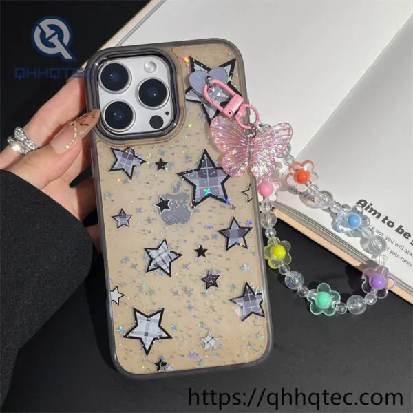 colors paintings 2 in 1 case with butterfly pendant