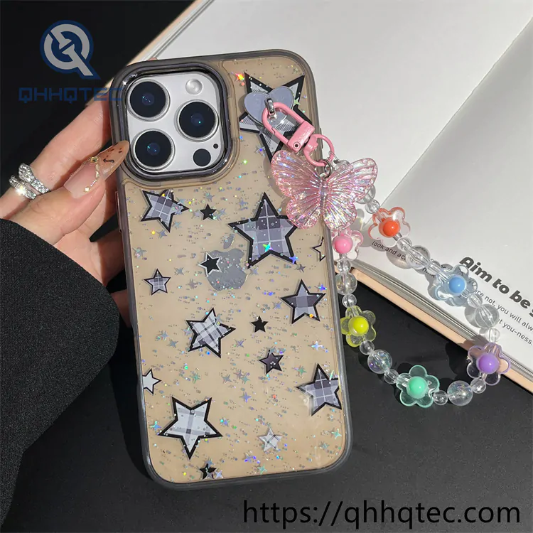colors paintings 2 in 1 case with butterfly pendant