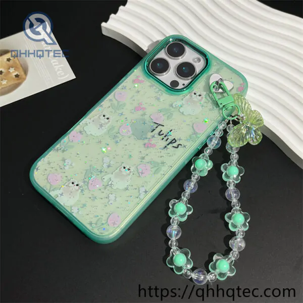 colors paintings 2 in 1 case with butterfly pendant
