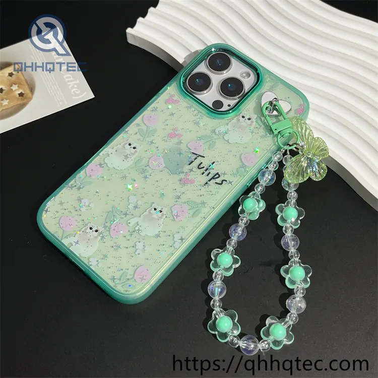 colors paintings 2 in 1 case with butterfly pendant