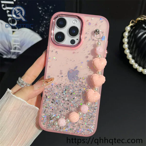 sequins gradient 2 in 1 case with bracelet