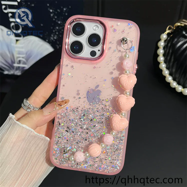 sequins gradient 2 in 1 case with bracelet