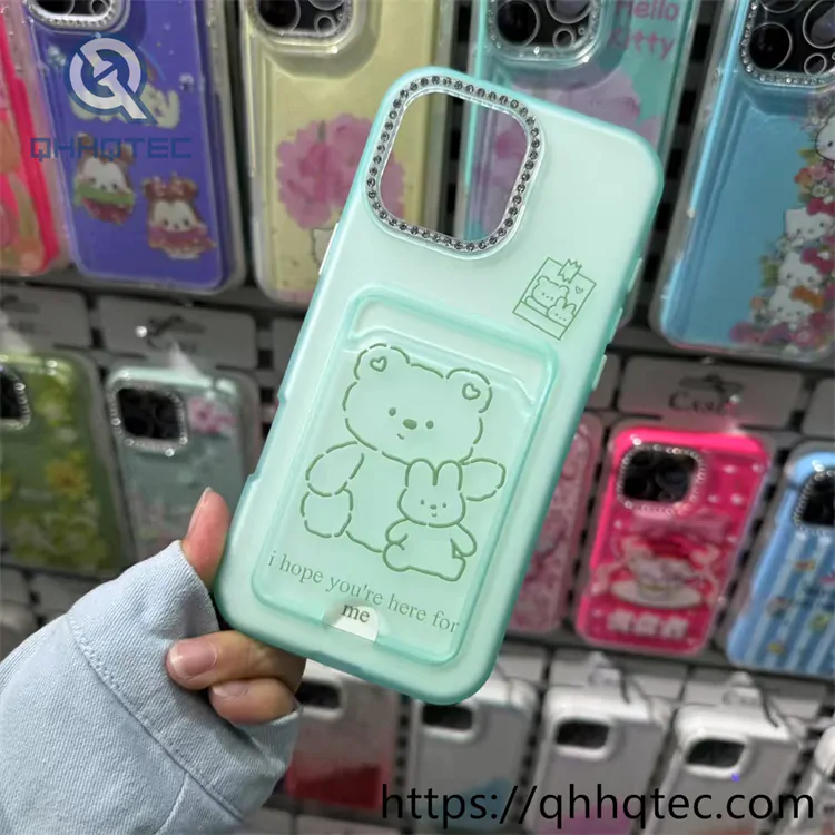 cartoon painting 2 in 1 wallet diamond case