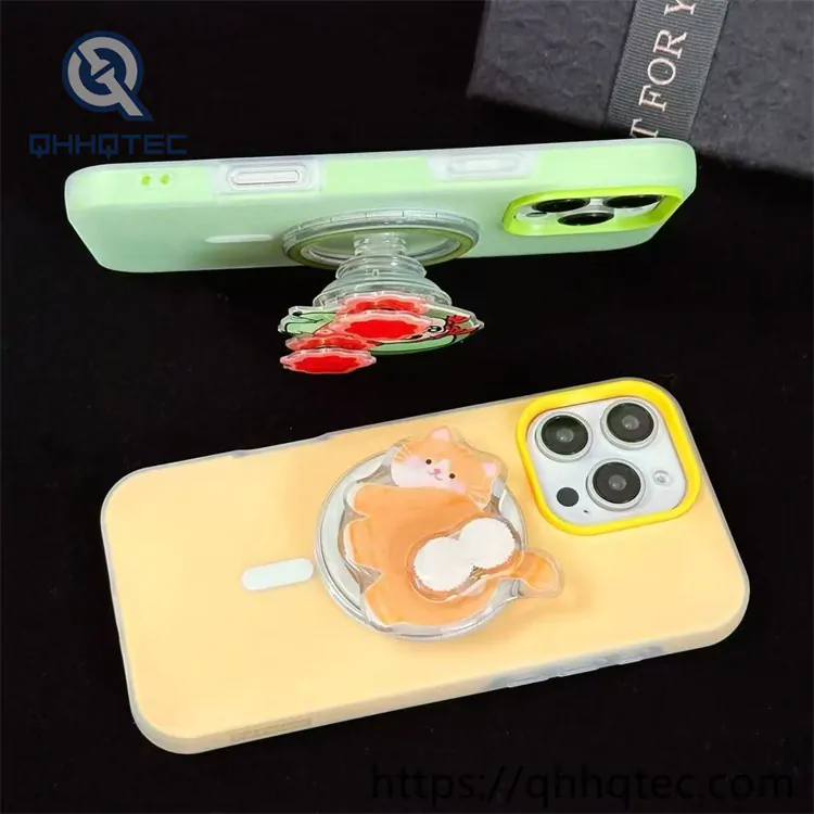 candy color magsafe case with animal bracket