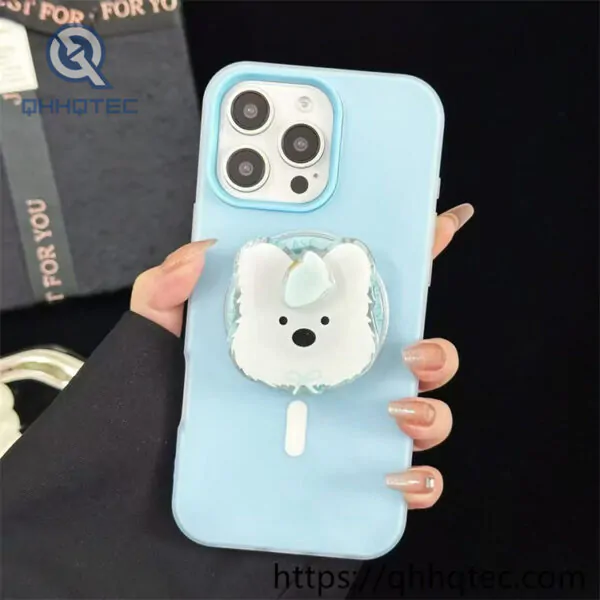 candy color magsafe case with animal bracket