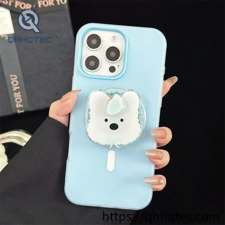 candy color magsafe case with animal bracket