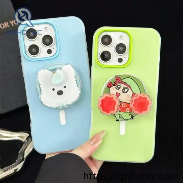 candy color magsafe case with animal bracket