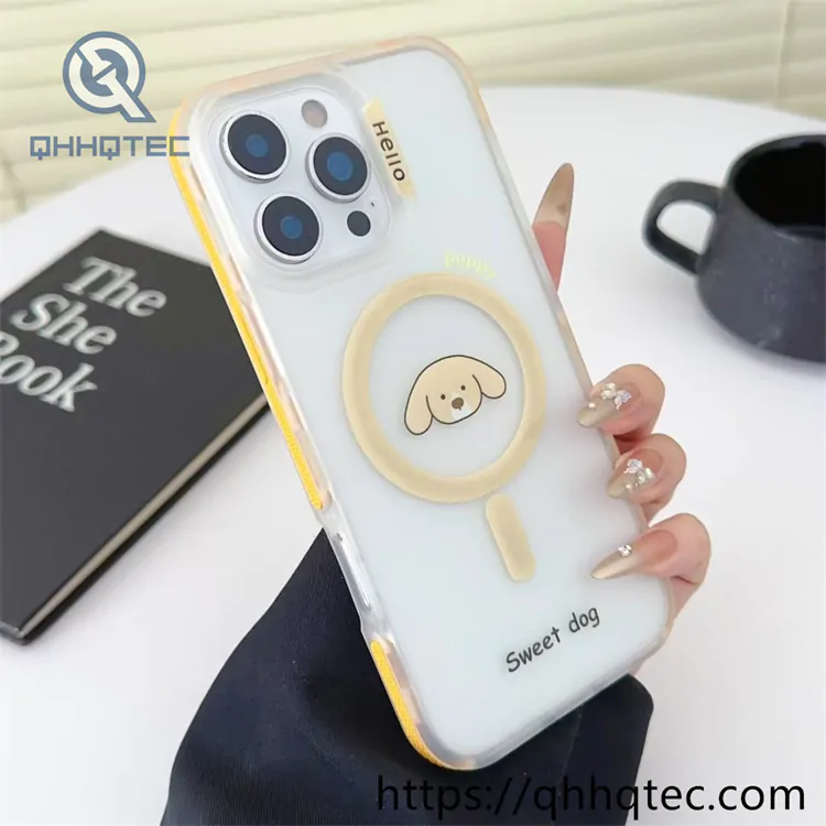 cartoon kitty transparent 2 in 1 magnetic case