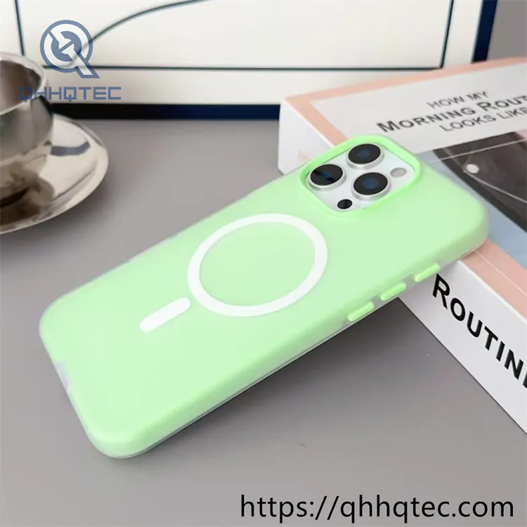 2 in 1 candy color magsafe phone case