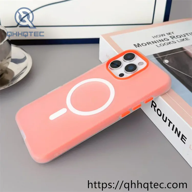 2 in 1 candy color magsafe phone case