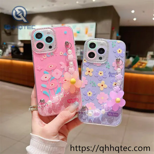 2 in 1 painted aimi bracelet phone case