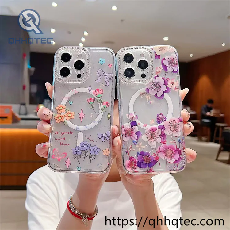 flowers surround magnetic circle 360 case