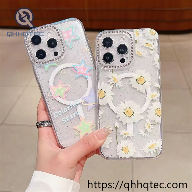 flowers surround magnetic circle 360 case