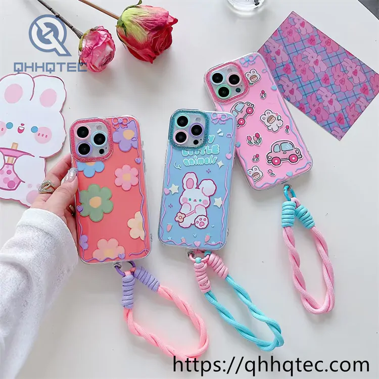 animal flowers 2 in 1 360 case with lanyard