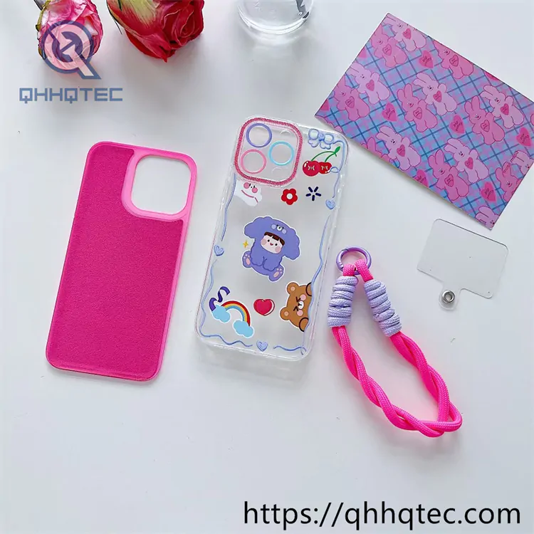 animal flowers 2 in 1 360 case with lanyard