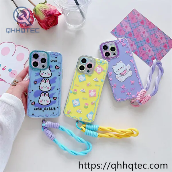 animal flowers 2 in 1 360 case with lanyard
