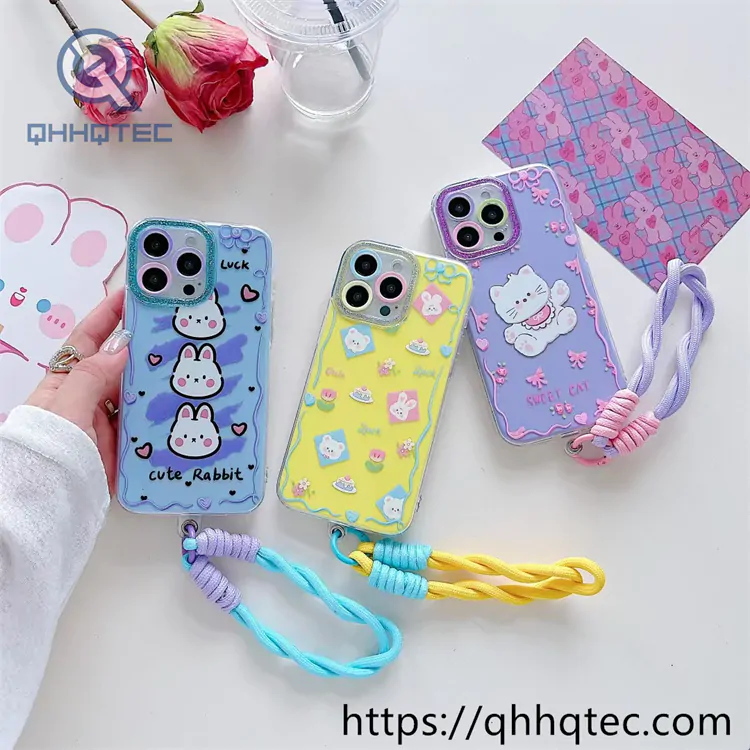 animal flowers 2 in 1 360 case with lanyard