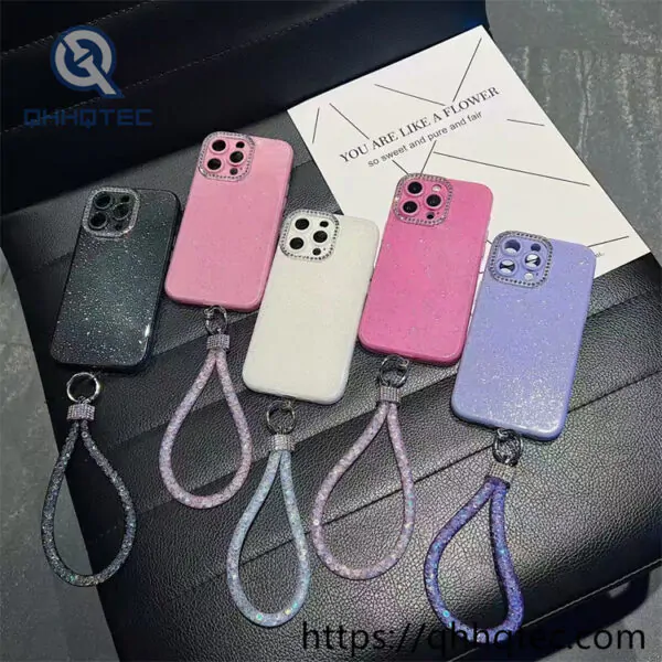 full glitter 360 2 in 1 case with lanyard
