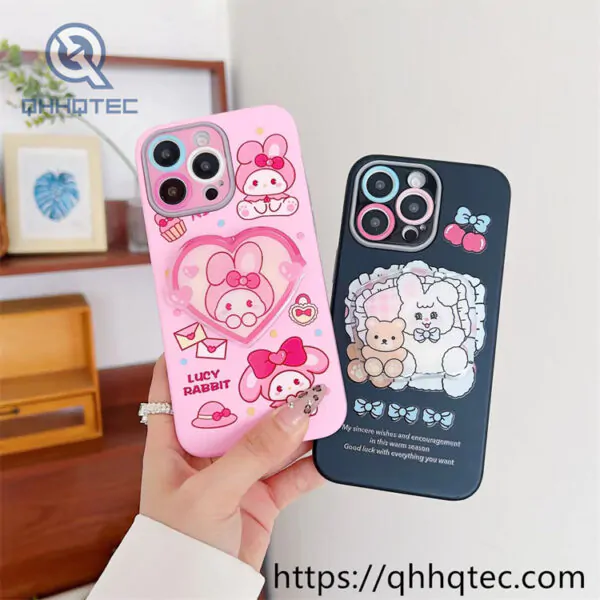 black pink 3 in 1 case with detachable bracket
