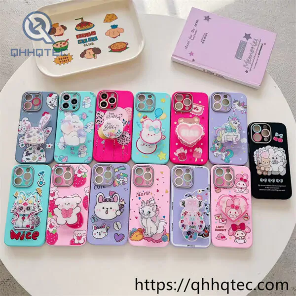 black pink 3 in 1 case with detachable bracket