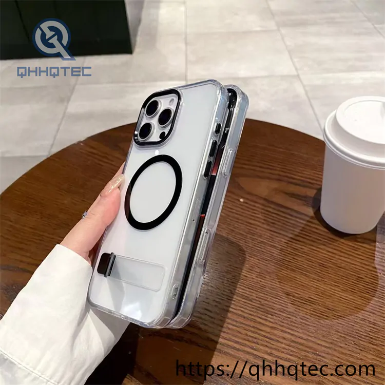 one way bracket ice crystal magnetic non yellowing mobile phone case